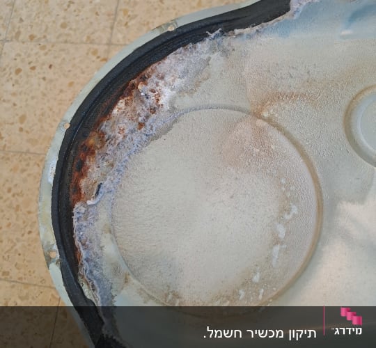 חלק מתכת עם חלודה וקורוזיה בתחום החשמל